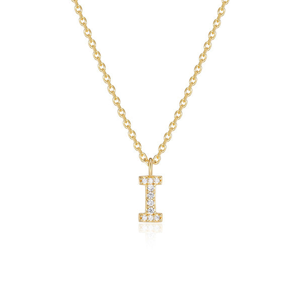 Diamondlite Cubic Zirconia Mini Initial I Necklace - Gold