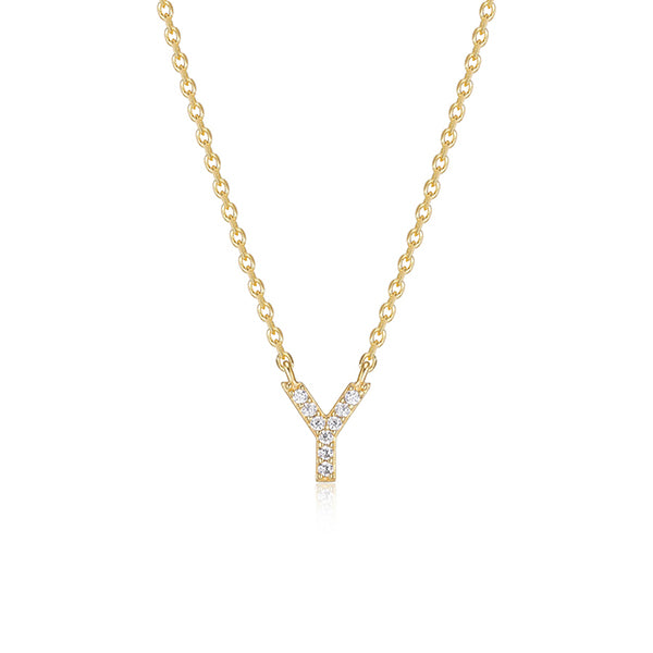 Diamondlite Cubic Zirconia Mini Initial Y Necklace - Gold