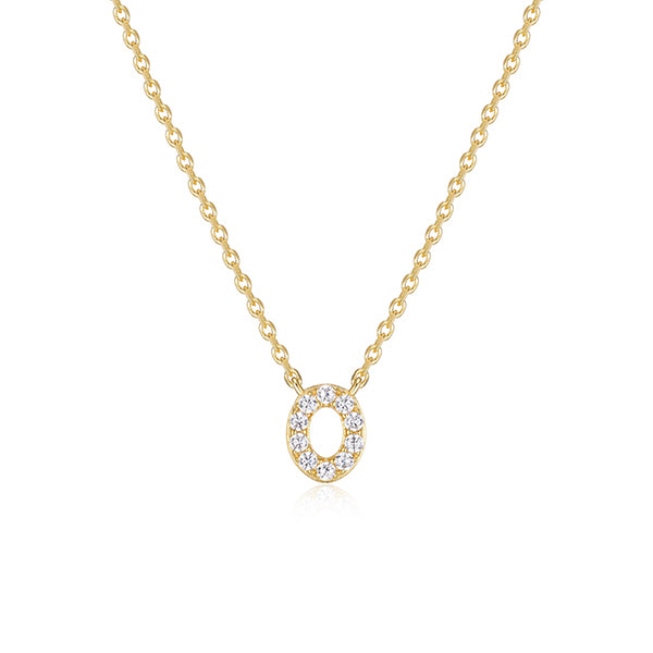 Diamondlite Cubic Zirconia Mini Initial O Necklace - Gold