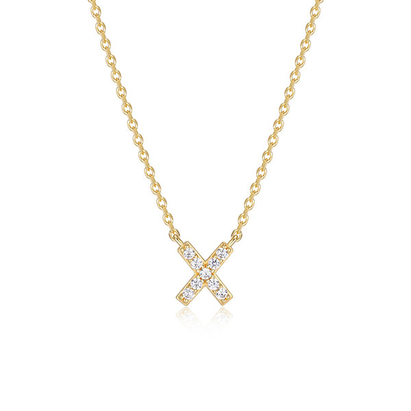 Diamondlite Cubic Zirconia Mini Initial X Necklace - Gold