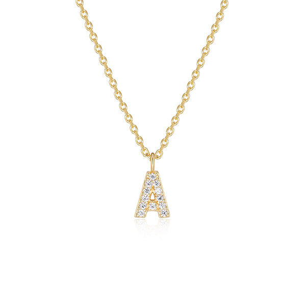 Diamondlite Cubic Zirconia Mini Initial A Necklace - Gold