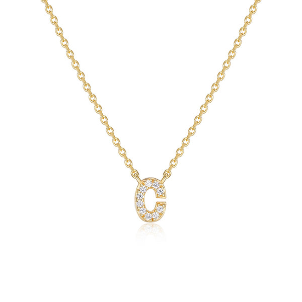 Diamondlite Cubic Zirconia Mini Initial C Necklace - Gold