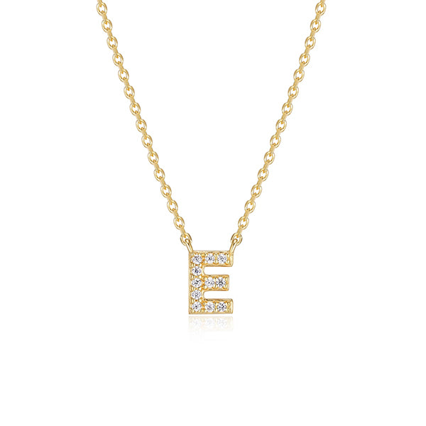 Diamondlite Cubic Zirconia Mini Initial E Necklace - Gold