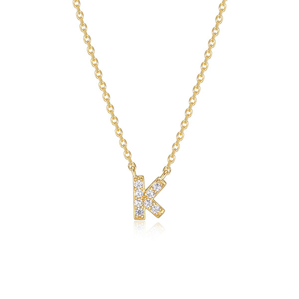 Diamondlite Cubic Zirconia Mini Initial K Necklace - Gold