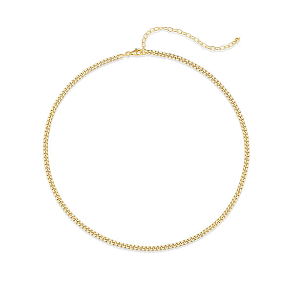 3.2mm Curb Link Chain Necklace - Gold