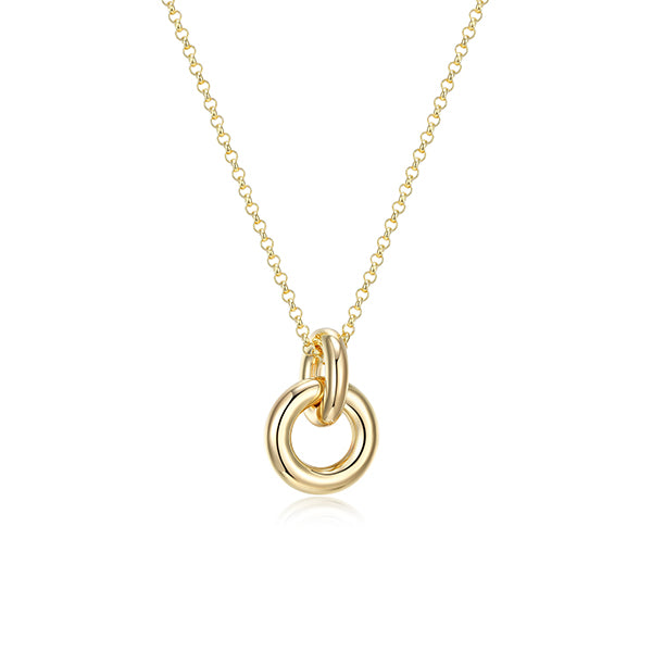 ELLE "Simpatico" Interlocked Circle Link Necklace - Gold