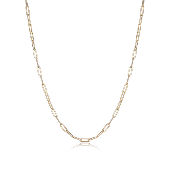 Charles Garnier Sterling Silver "PAPERCLIP" 3.5mm Link Necklace - Gold