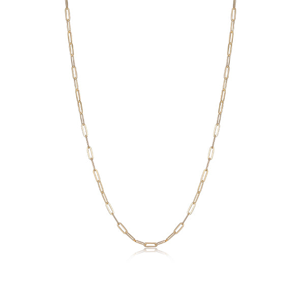 Charles Garnier Sterling Silver "PAPERCLIP" 3.5mm Link 24" Necklace - Gold