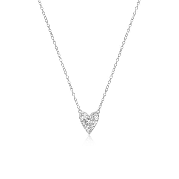 Diamondlite Cubic Zirconia Elongated Heart Necklace - Silver