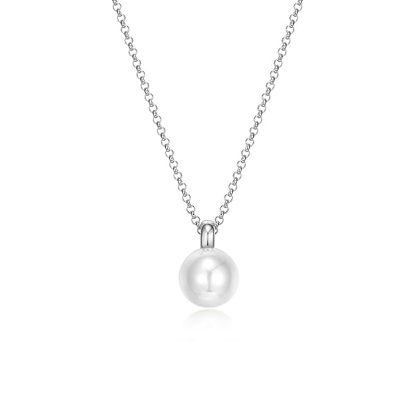 ELLE "Simpatico" 20mm Pearl Necklace - Silver