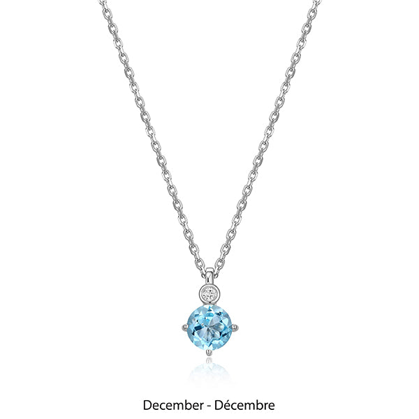 ELLE "Birthstone" December (Topaz) and Lab Grown Diamond Necklace