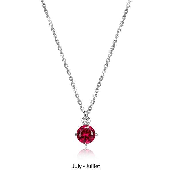 ELLE "Birthstone" July (Ruby) and Lab Grown Diamond Necklace