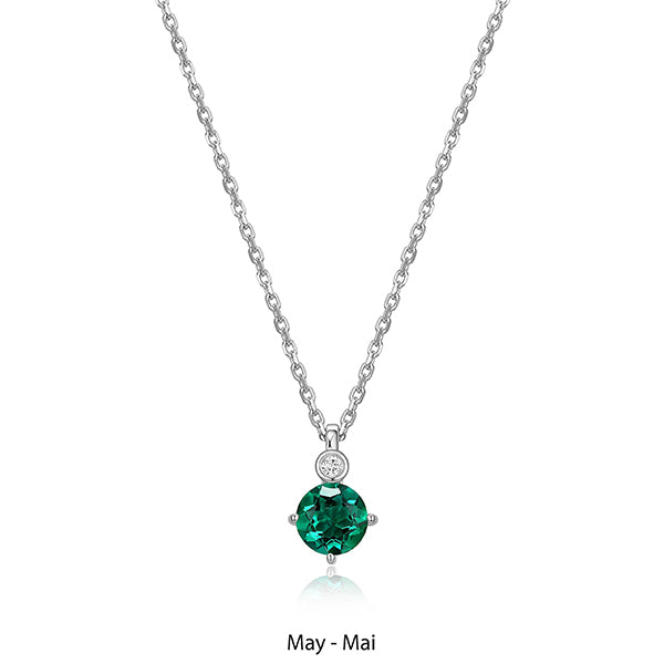 ELLE "Birthstone" May (Emerald) and Lab Grown Diamond Necklace