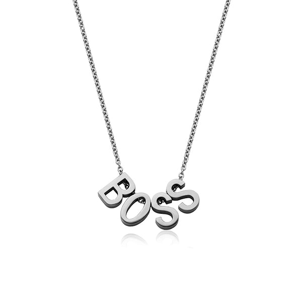 CJ Steelx "B-O-S-S" Stainless Steel Necklace