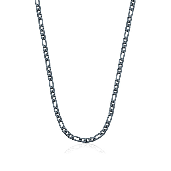 STEELX 4.5mm Figaro Chain Necklace - Blue Grey