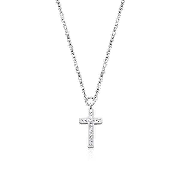 CJ Steelx Cross Necklace - Silver
