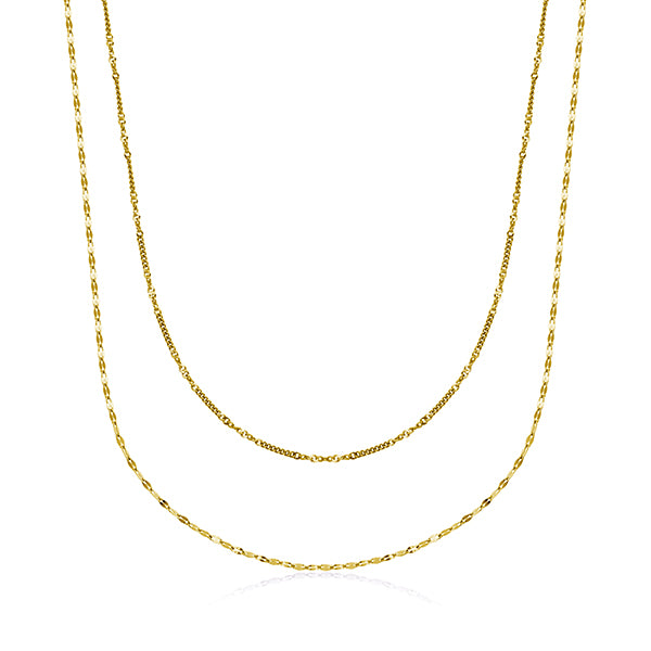 CJ Steelx Layered Chain Necklace - Gold