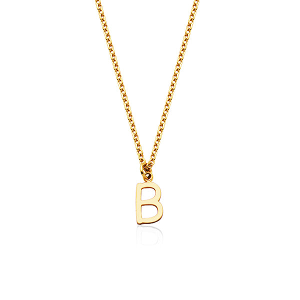 CJ Steelx Carded Letter "B" Necklace - Gold