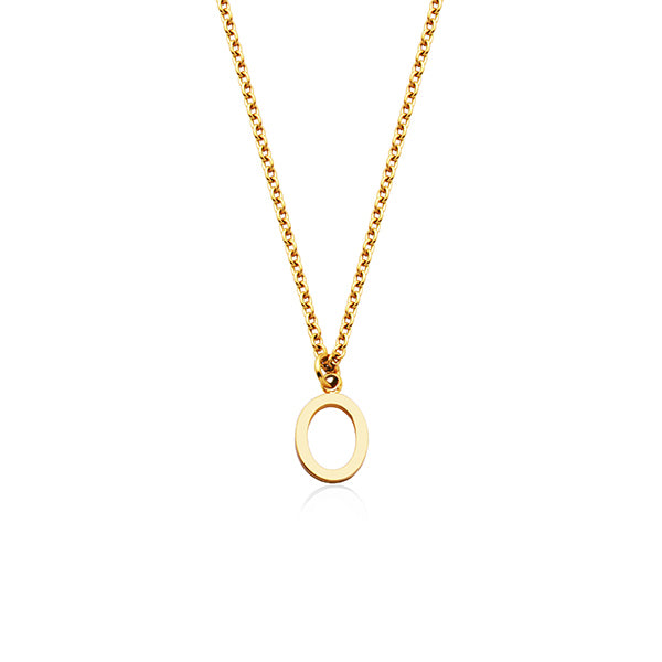 CJ Steelx Carded Letter "O" Necklace - Gold