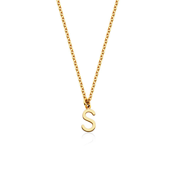 CJ Steelx Carded Letter "S" Necklace - Gold