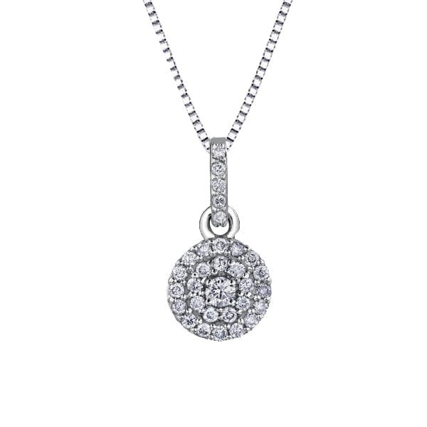Canadian Diamond Double Frame Pendant in 10K White Gold (0.175 CT.)