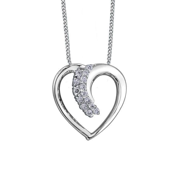 Elegant Real Gold Diamond Heart Pendant