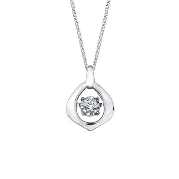 Diamond Solitaire Pendant in 10K White Gold (0.02 CT.)
