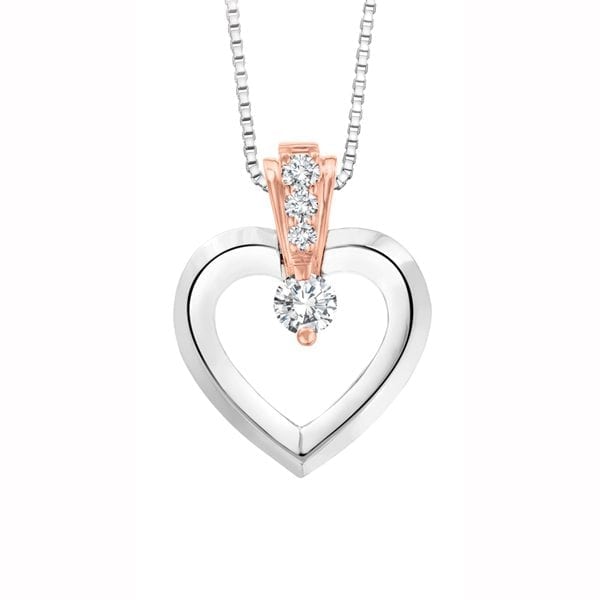 Canadian Diamond Heart Pendant in 10K White & Rose Gold (0.25 CT. T.W.)