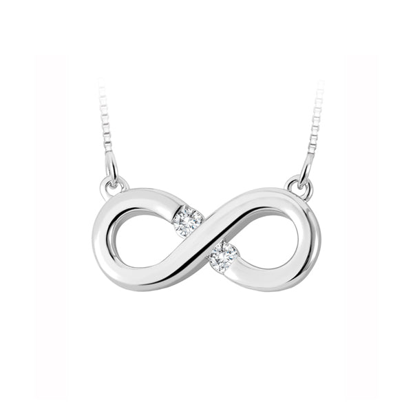 Canadian Diamond Infinity Necklace in 10K White Gold (0.08 CT TW)