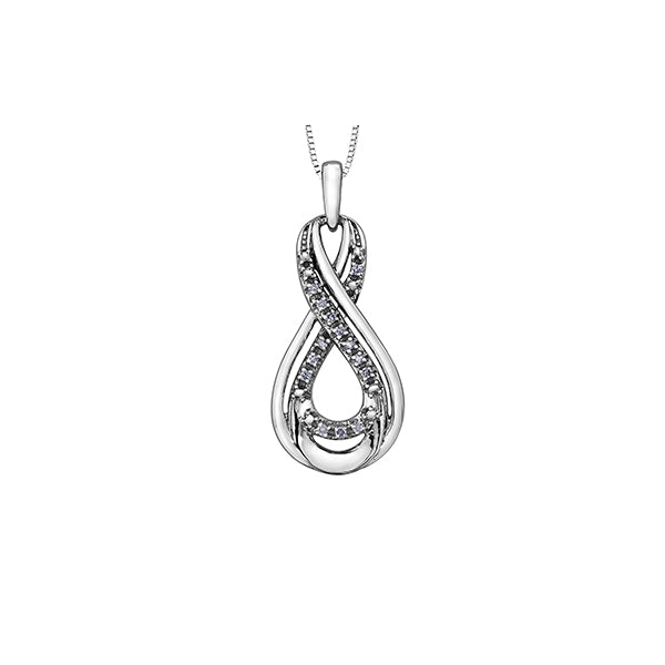 Diamond Infinity Pendant in 10K White Gold (0.05 CT. T.W.) - Silver