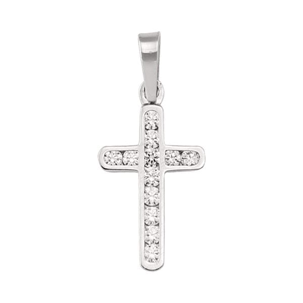 18K-White-Gold-Cross-Pendant-with-Cubic-Zirconia-stones