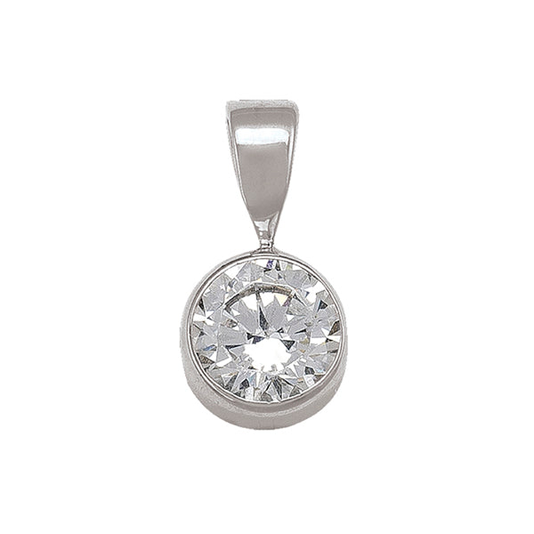 Elegant Real Gold Zirconia Silver Pendant