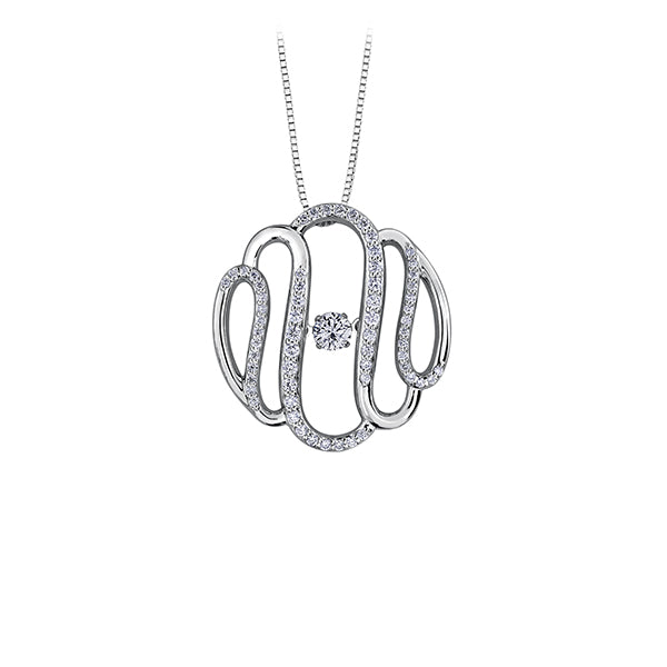 Diamond Pendant in 10K White Gold (0.011-0.12 CT. T.W.) - Silver