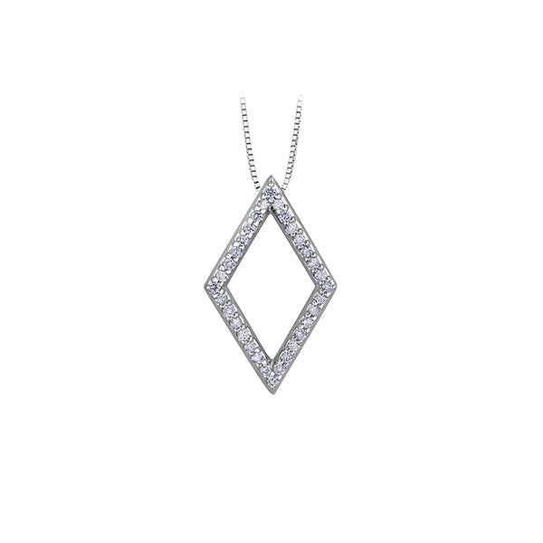 Diamond Pendant in 10K White Gold (0.16 CT. T.W.) - Silver