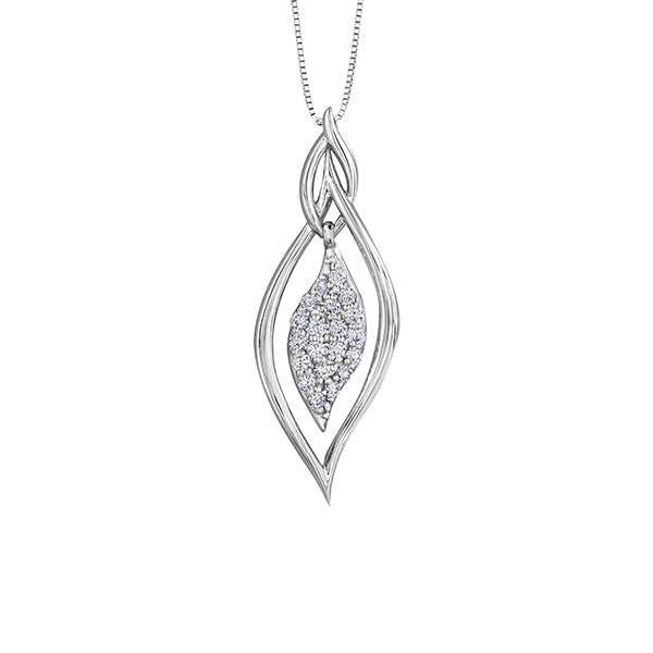 Diamond Pendant in 10K (0.25 and 0.08 CT. T.W.) - Silver