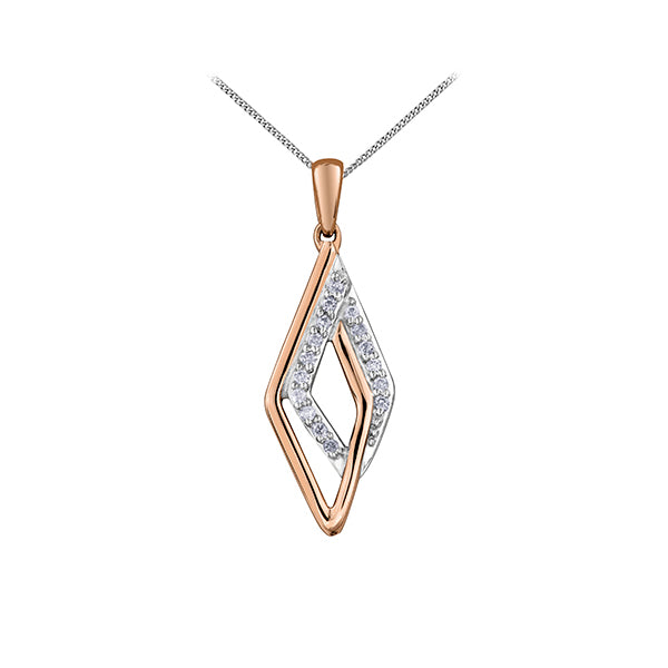 Diamond Pendant in 10K (0.08 CT. T.W.) - Silver and Rose