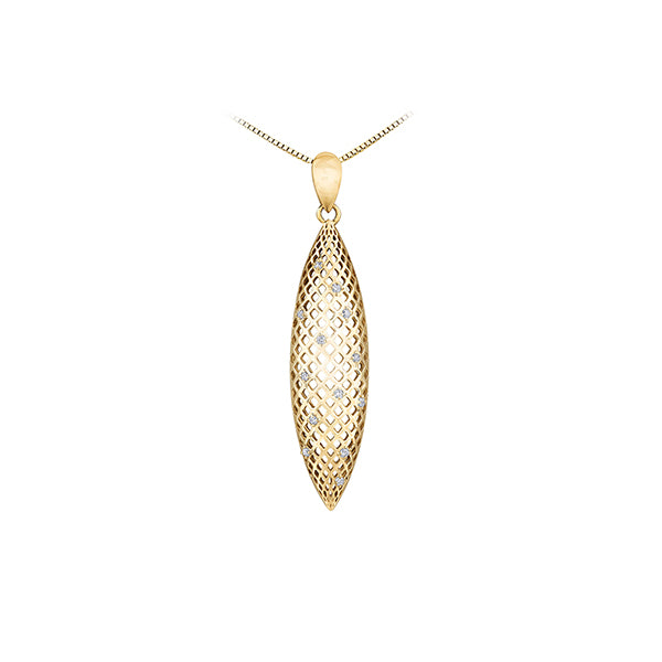 Oval Diamond Pendant in 10K Gold (0.1 CT. T.W.) - Gold