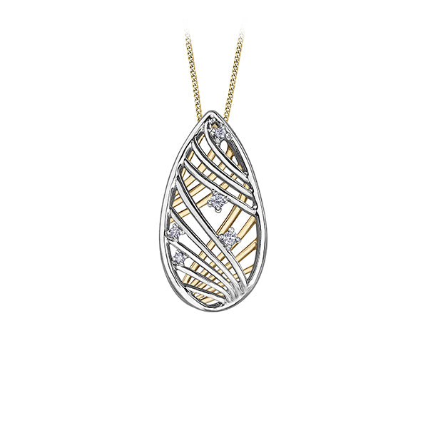 Diamond Pendant in 10K (0.034, 0.01 and 0.016 CT. T.W.) - Silver and Gold