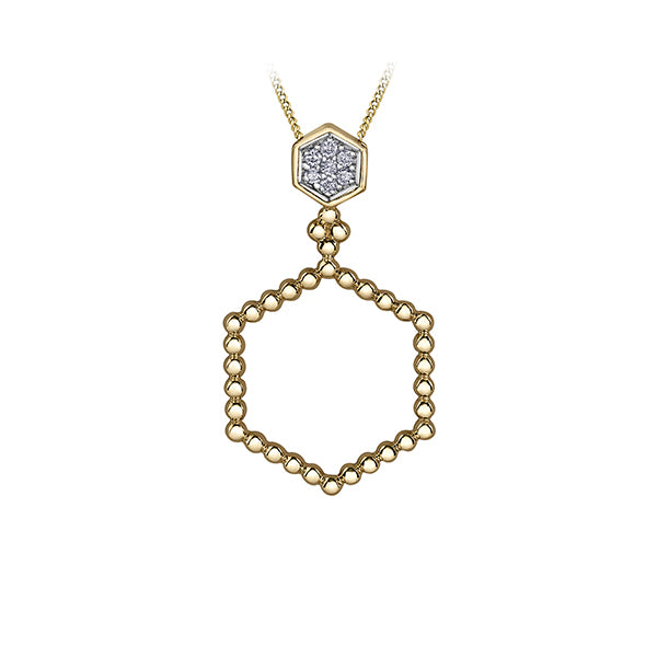 Diamond Pendant in 10K (0.05 CT. T.W.) - Silver and Gold