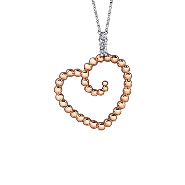 Diamond Pendant in 10K (0.03 and 0.012 CT. T.W.) - Rose