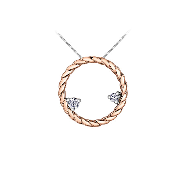 Diamond Pendant in 10K (0.05 and 0.025 CT. T.W.) - Silver and Rose