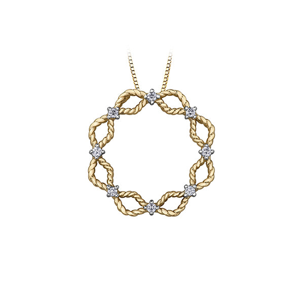 Diamond Pendant in 10K (0.16 CT. T.W.) - Silver and Gold