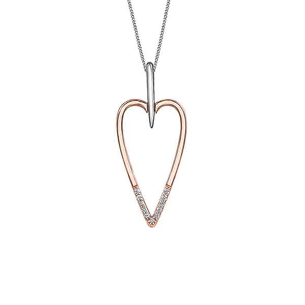 Diamond Pendant in 10K (0.06 CT. T.W.) - Silver and Rose