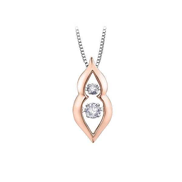Diamond Pendant in 10K (0.15 and 0.05 CT. T.W.) - Rose