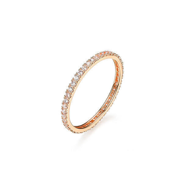 Diamondlite Cubic Zirconia Ultra-slim Eternity Band - Rose Gold - Size 7