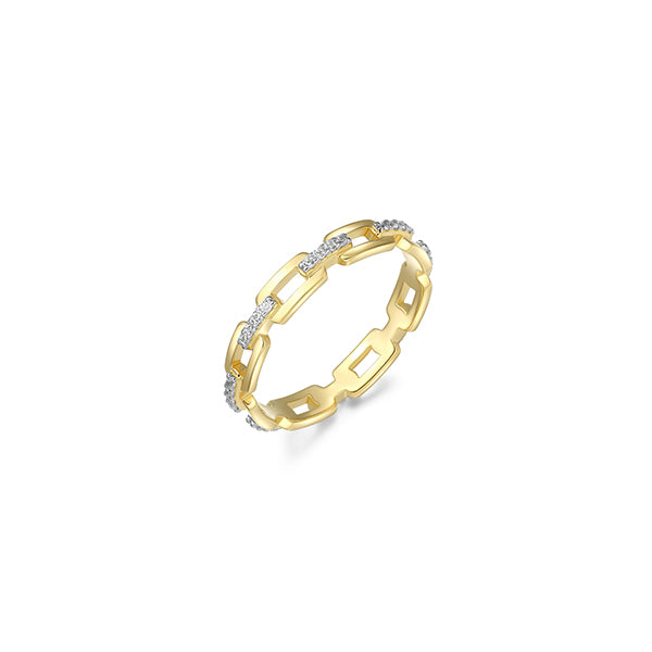 Diamondlite Cubic Zirconia Link Ring - Gold - Size 8