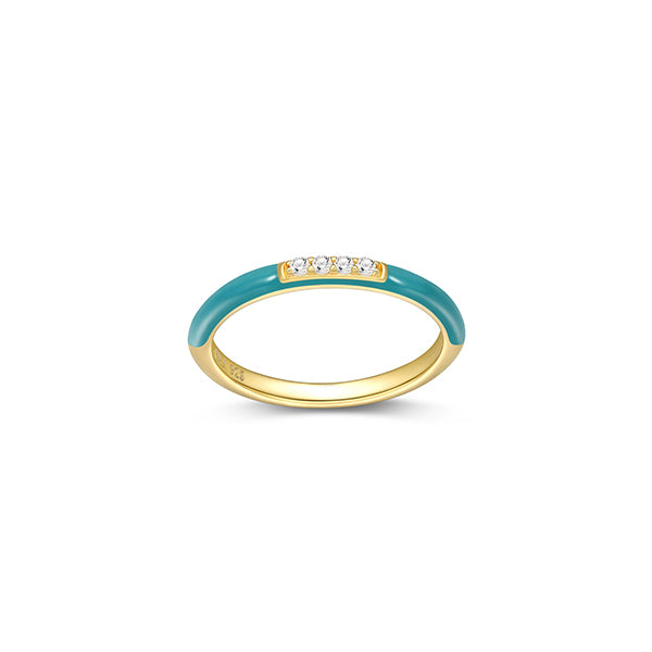 Cotton Candy Collection Diamondlite Cubic Zirconia Enamel Stackable Ring - Blue - Size 7