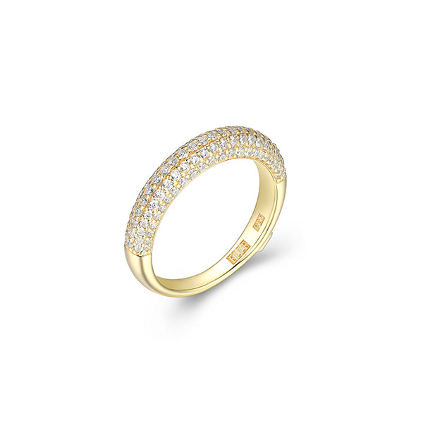 ELLE "Stardust" 5-Row Clear Cubic Zirconia Half Eternity Ring - Gold - Size 7