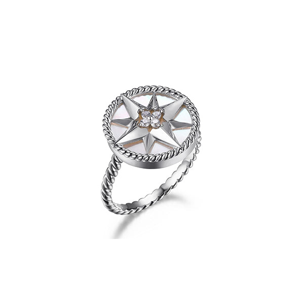 Charles Garnier Sterling Silver "STELLA" Star Ring - Silver - Size 7