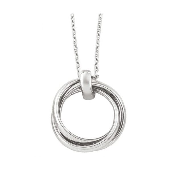 Sterling Silver Fashion Necklace with Rings Pendant